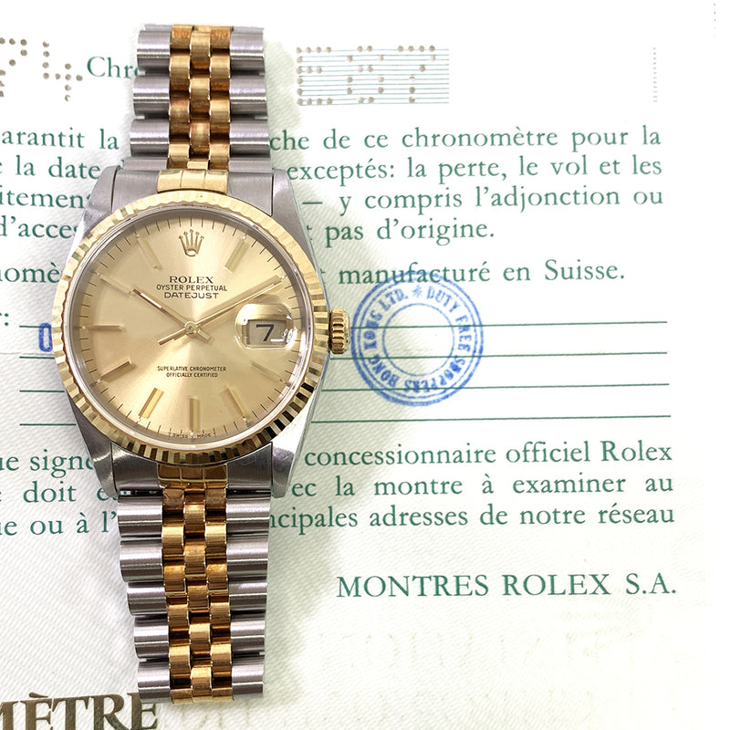 Rolex Datejust 16233 Champagne Dial