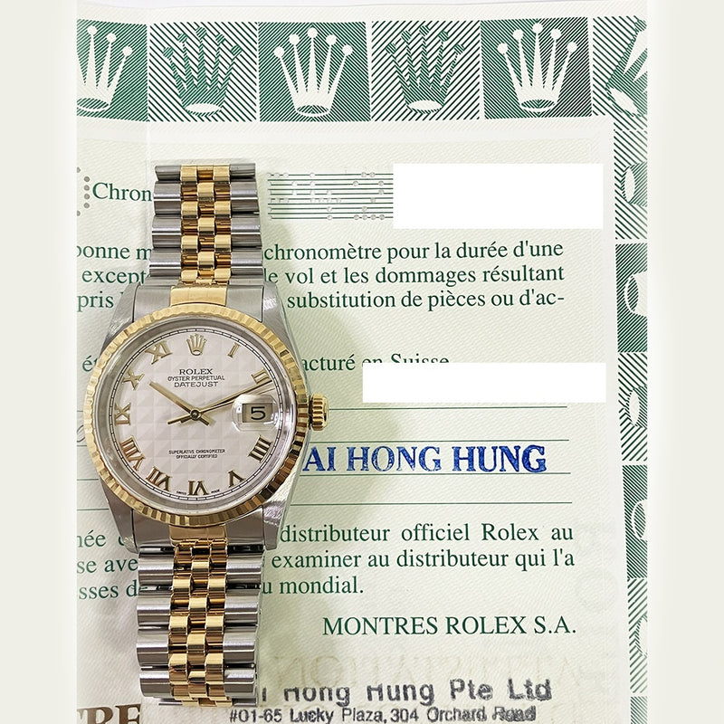 Rolex Datejust 116233 Ivory Roman Pyramid Jubilee