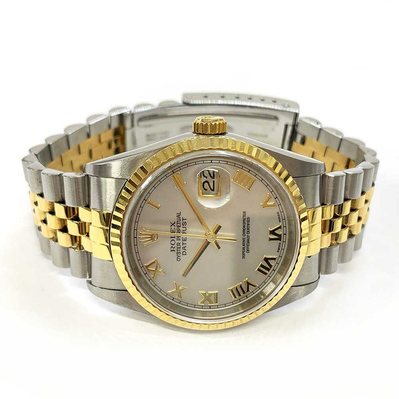 Rolex Datejust 16233 White Mop Roman Dial