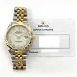 Rolex Datejust 16233 White Mop Roman Dial