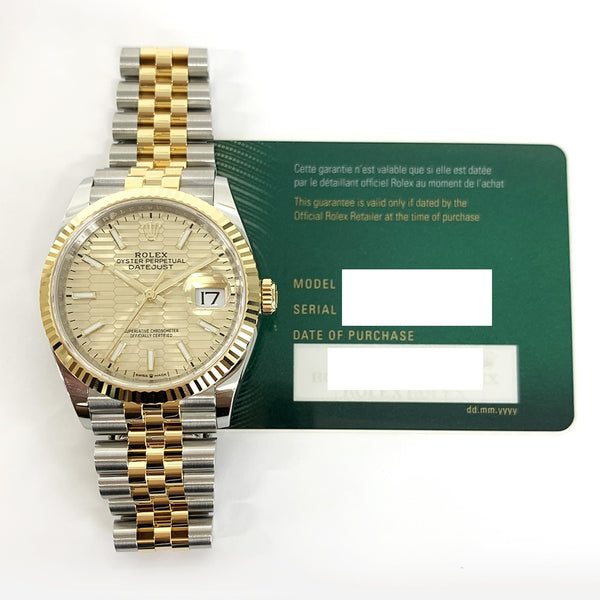 Rolex Datejust 126233 Champagne Fluted Dial