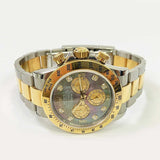 COSMOGRAPH DAYTONA 40MM BLACK MOTHER-OF-PEARL DIAMOND DIAL OYSTER BRACELET STAINLESS STEEL AND YELLOW GOLD
