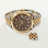DATEJUST II 41MM CHOCOLATE DIAL DOMED BEZEL JUBILEE BRACELET STAINLESS STEEL AND ROSE GOLD