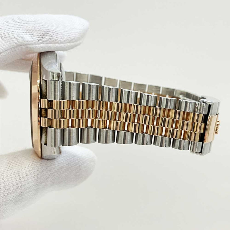 DATEJUST II 41MM CHOCOLATE DIAL DOMED BEZEL JUBILEE BRACELET STAINLESS STEEL AND ROSE GOLD
