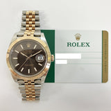 DATEJUST II 41MM CHOCOLATE DIAL DOMED BEZEL JUBILEE BRACELET STAINLESS STEEL AND ROSE GOLD