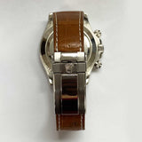 COSMOGRAPH DAYTONA 40MM WHITE ARABIC DIAL BLACK LEATHER STRAP WHITE GOLD