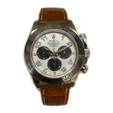 COSMOGRAPH DAYTONA 40MM PANDA DIAL BROWN LEATHER STRAP WH
