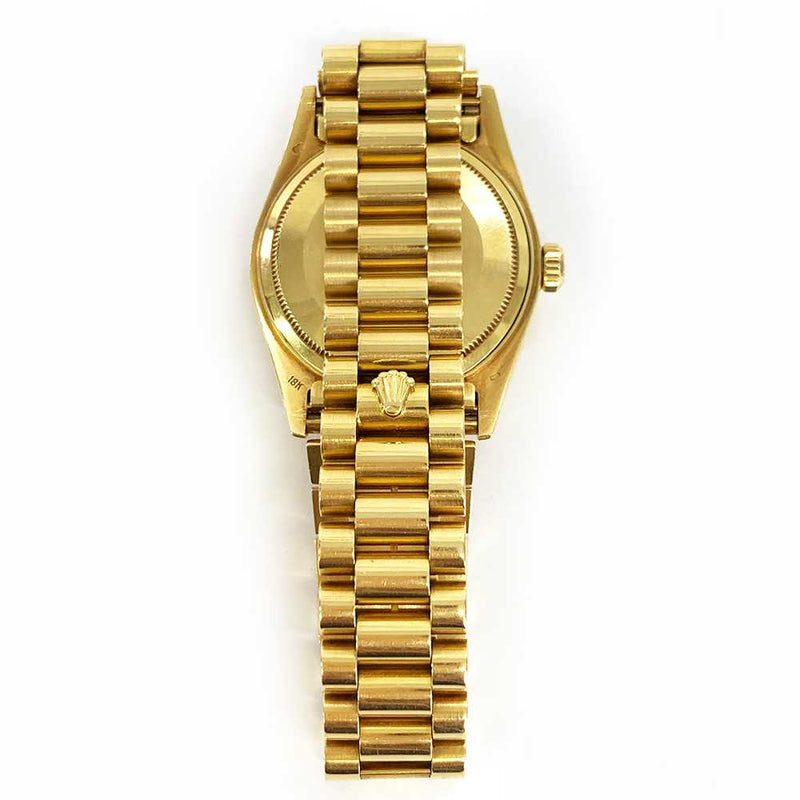 DAY-DATE 36MM CHAMPAGNE DIAL FLUTED BEZEL PRESIDENT BRACELET YELLOW GOLD
