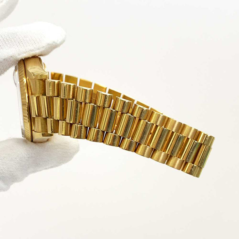 DAY-DATE 36MM CHAMPAGNE DIAL FLUTED BEZEL PRESIDENT BRACELET YELLOW GOLD