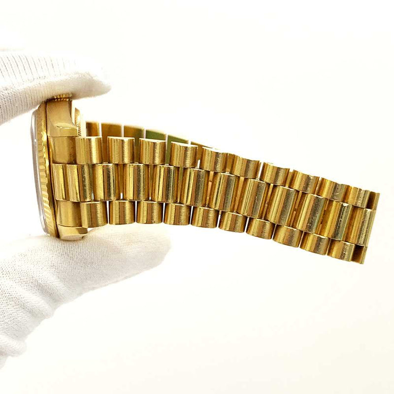DAY-DATE 36MM CHAMPAGNE DIAMOND DIAL FLUTED BEZEL PRESIDENT BRACELET YELLOW GOLD