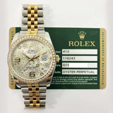 Rolex Datejust 116243 Silver Flower Arabic Dial Mar 2011