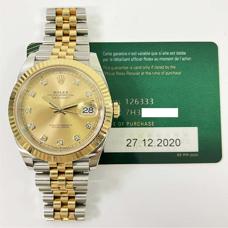 Rolex Datejust 126333 Champagne Diamond Dial