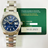Datejust 126200 Blue Fluted Dial