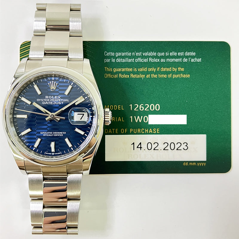 Datejust 126200 Blue Fluted Dial