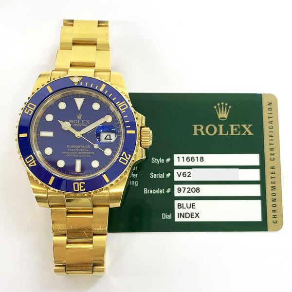 Rolex Submariner Date 116618LB Blue Dial May 2011