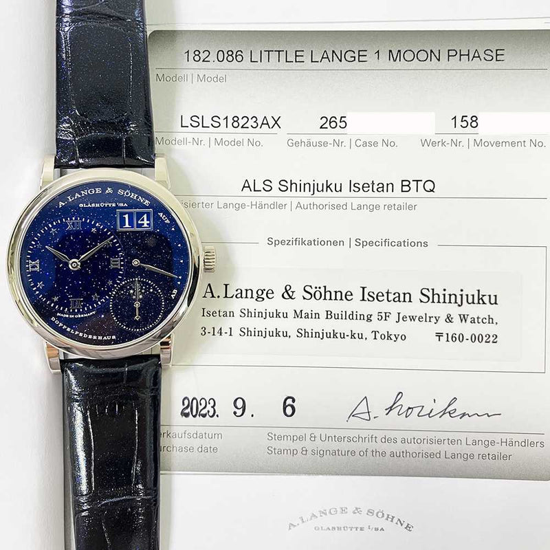 A. Lange & Söhne Lange Little Lange 1 182.086 Moon Phase Blue Dial
