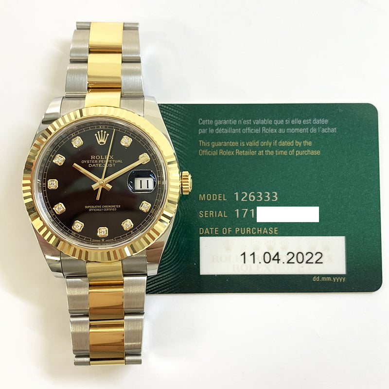 Rolex Datejust 126333 Black Diamond Dial Apr 2022