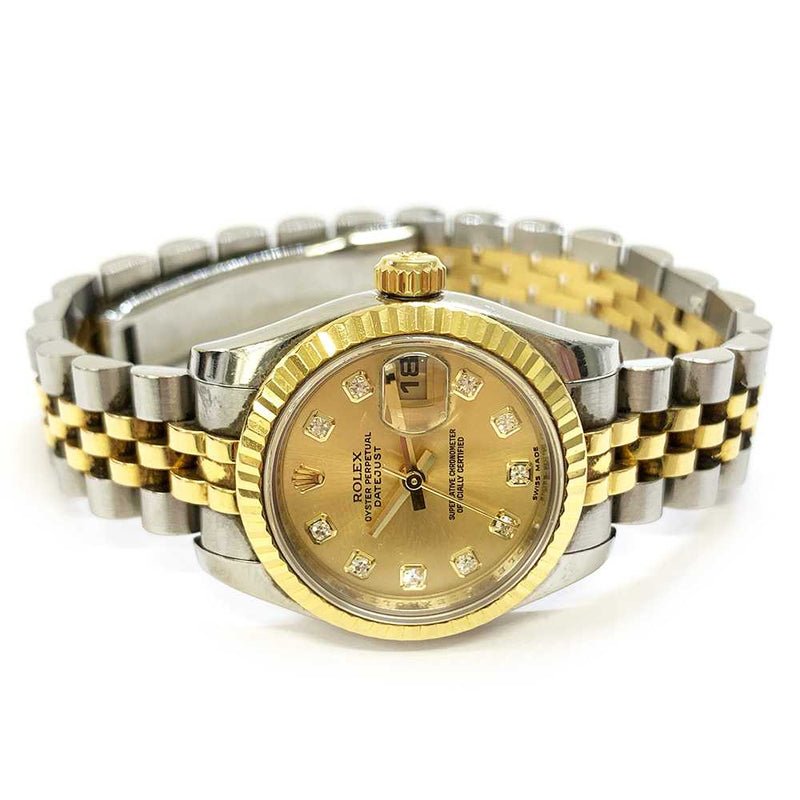 Rolex Datejust 179173 Champagne Diamond Dial