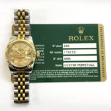 Rolex Datejust 179173 Champagne Diamond Dial