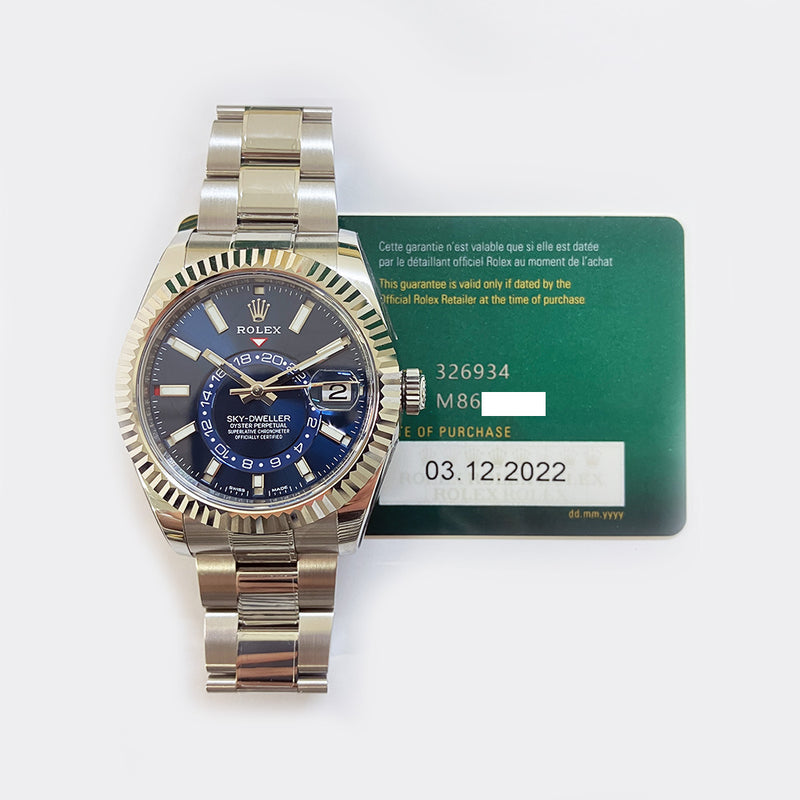 Rolex Sky-Dweller 326934 Blue Dial Dic 2022