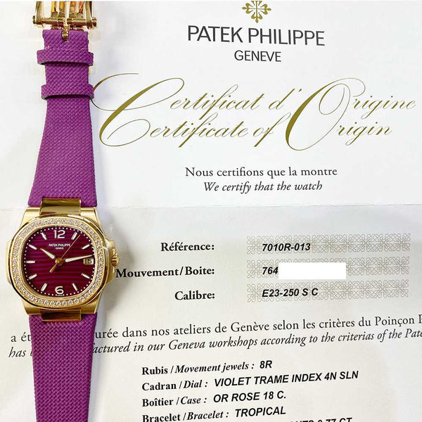 Patek Philippe Nautilus 7010R-013 Purple Dial Dec 2013