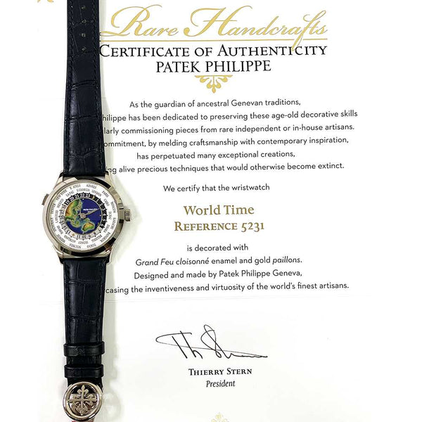 Patek Philippe Complications World Time 5231G-001 Enamel Center Dial 