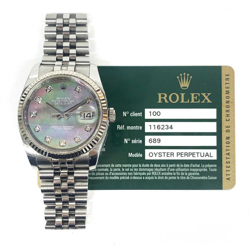 Rolex Datejust 116234 Black MOP Dial Feb 2014
