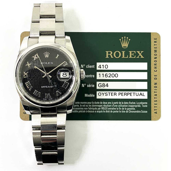 Rolex Datejust 116200 Black Dial Nov 2013