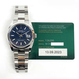Rolex Datejust 126200 Blue Dial Sep 2023