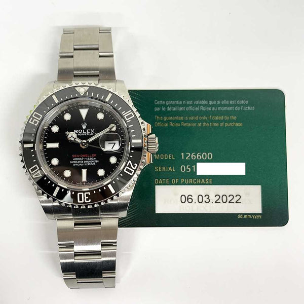 Rolex Sea-Dweller 126600 Black Dial Mar 2022