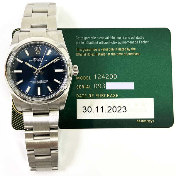 Rolex Oyster Perpetual 124200 Blue Dial Nov 2023