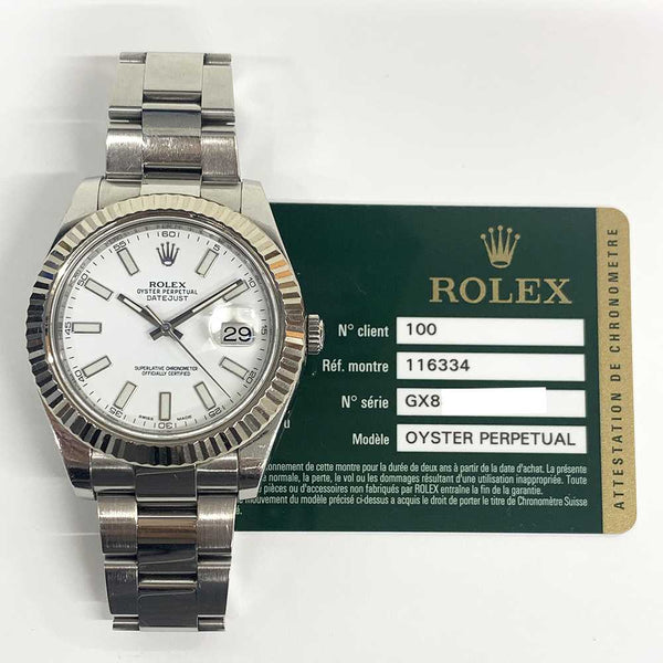Rolex Datejust II 116334 White Dial May 2014