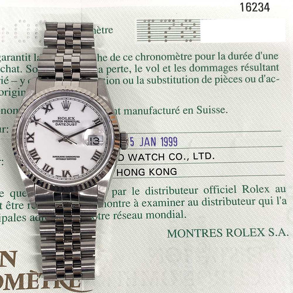 Rolex Datejust 116234 White Dial Jan 1999
