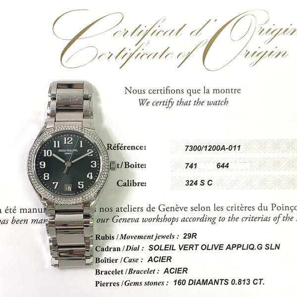 Patek Philippe Twenty~4 7300/1200R-011 Green Dial Jun 2021