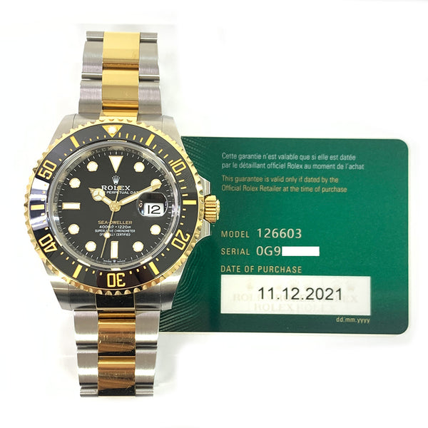 Rolex Sea-Dweller 126603 Black Dial Dec 2021