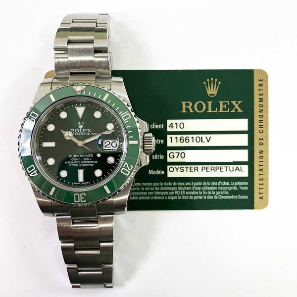 Rolex Submariner Date 116610LV Hulk Sep 2012