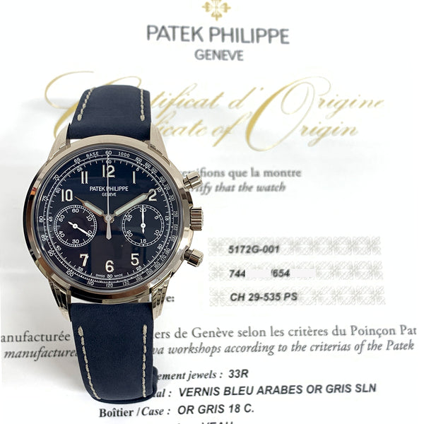 Patek Philippe Complications 5172G-001 Blue Dial Jun 2022