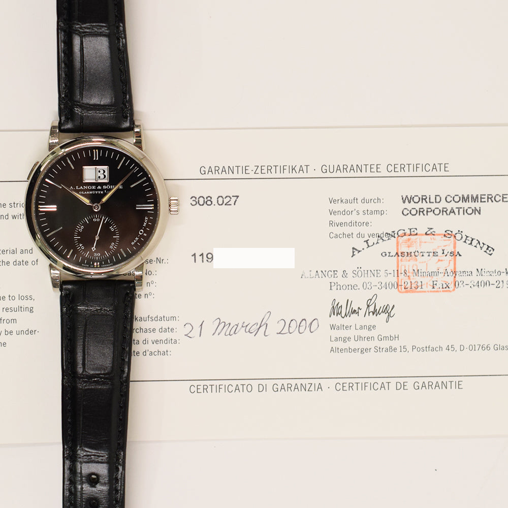 A. Lange & Sohne Lange 1 308.027 Black Dial Mar 2000 – CHRONONATION A. Lange & Sohne Lange 1 308.027 Black Dial Mar 2000 – CHRONONATION