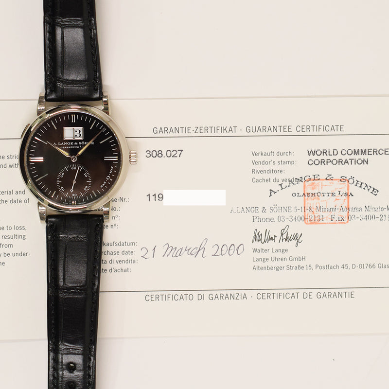 A. Lange & Sohne Lange 1 308.027 Black Dial Mar 2000 – CHRONONATION