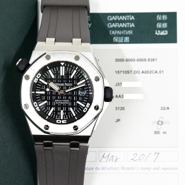 Audemars Piguet Royal Oak Offshore Diver 15710ST.OO.A002CA.01 Black Dial Mar 2017