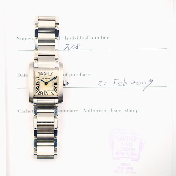 Cartier Tank Française Automatic W51008Q3 White Dial Feb 2009