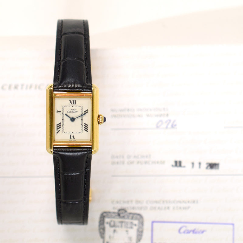 Cartier Tank Louis Cartier W1013654 Ivory Roman Dial Jul 2001