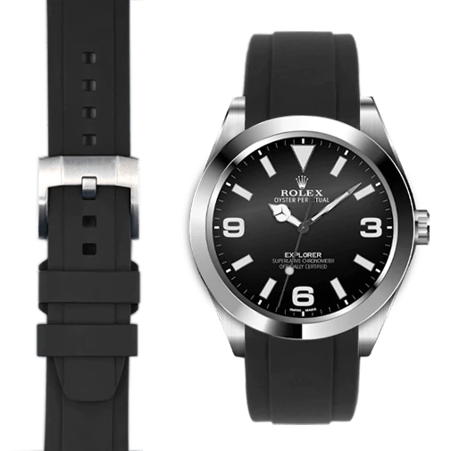 Explorer I 39mm CURVED END RUBBER STRAP