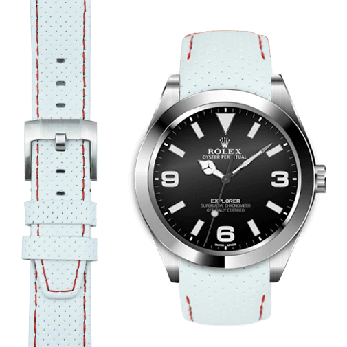Explorer I 39mm CURVED END RACING LEATHER STRAP