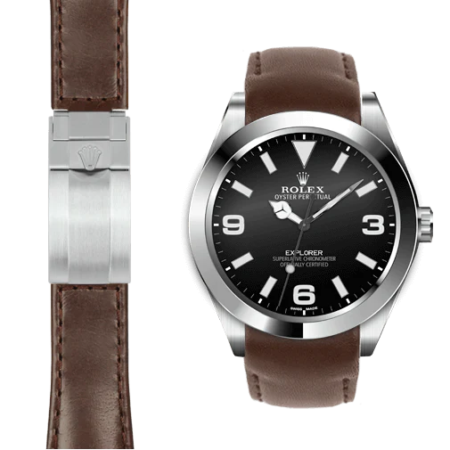 Explorer I CURVED END LEATHER STRAP