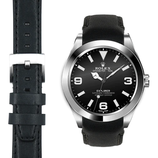 Explorer I 39mm CURVED END LEATHER STRAP