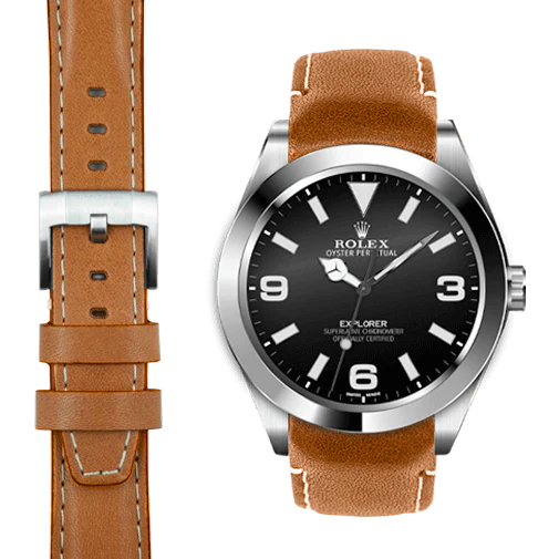 Explorer I 39mm CURVED END LEATHER STRAP