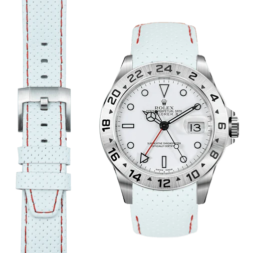 Explorer II CURVED END RACING LEATHER STRAP