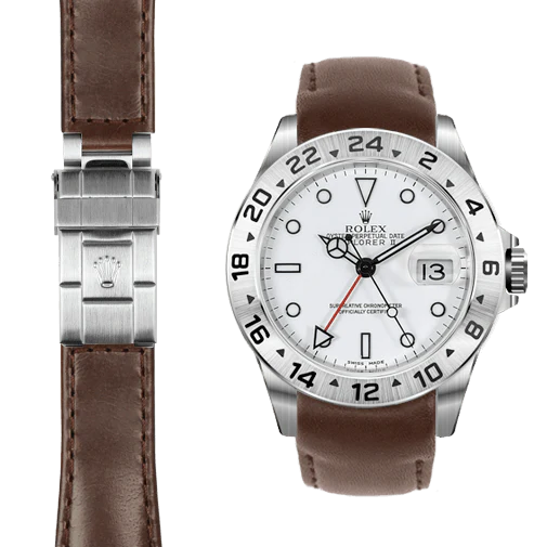 Explorer II CURVED END LEATHER STRAP