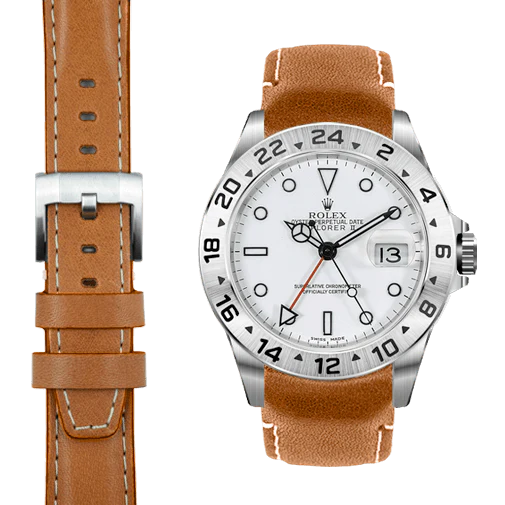 Explorer II CURVED END LEATHER STRAP